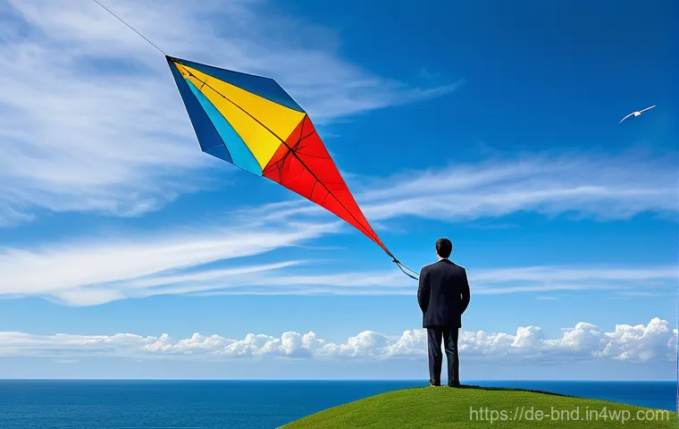 채권 투자와 주식 투자 차이점 - **"The Steady Anchor and The Soaring Kite"**
A visually rich, allegorical image depicting two co...