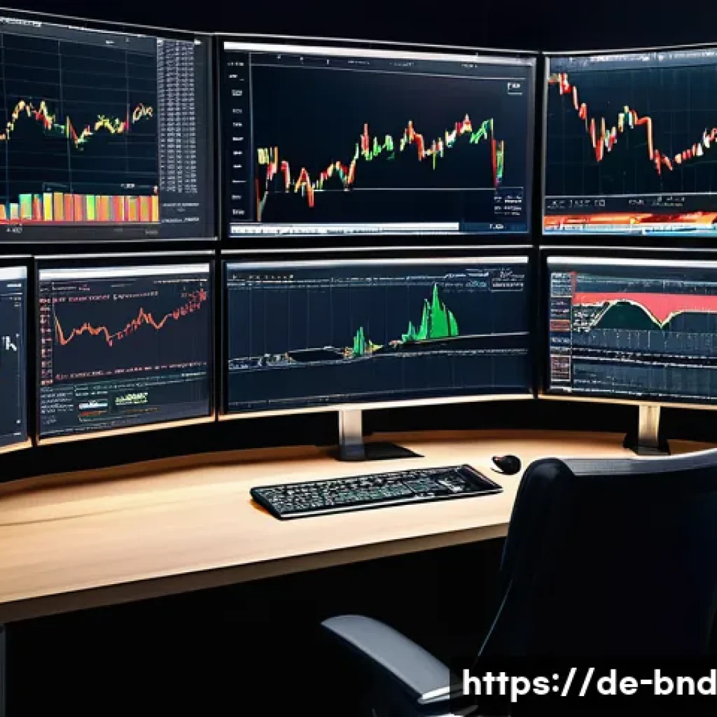 채권 투자에서의 기술적 분석 방법 - A detailed financial trading desk setup focused on bond market technical analysis, featuring multipl...