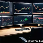 Home 14 채권 투자에서의 기술적 분석 방법 - A detailed financial trading desk setup focused on bond market technical analysis, featuring multipl...