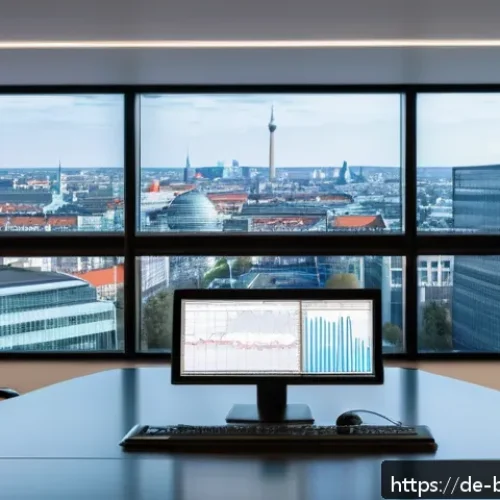 Home 13 채권 발행 시장의 동향 분석 - A modern German financial office setting showing a professional investor analyzing German government...